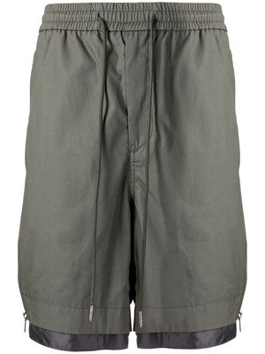 Juun.J side-zip drawstring shorts - Green