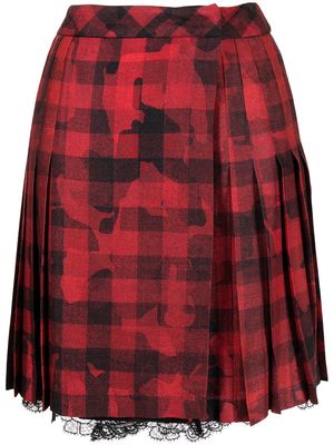 ERMANNO FIRENZE check-print pleated skirt - Red