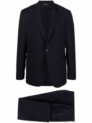 Zegna travel single-breasted suit - Blue