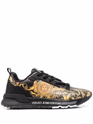 Versace Jeans Couture baroque-logo low-top sneakers - Black
