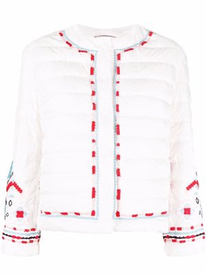 Ermanno Scervino embroidered padded jacket - White