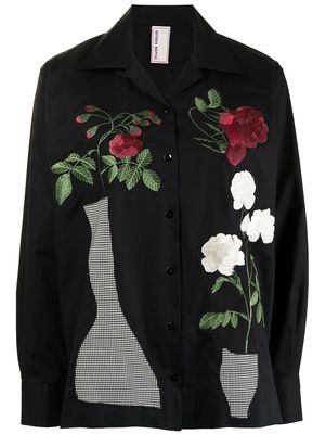 Antonio Marras vase-embroidered shirt - Black