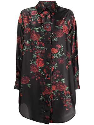 Antonio Marras floral print shirt dress - Black