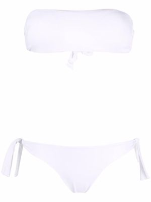 Fisico bandeau tie-bottom bikini - White