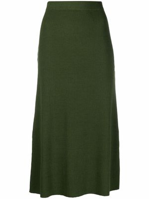 Vince ribbed knitted skirt - Green
