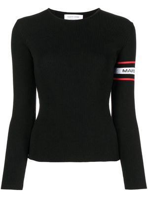 Marine Serre open-back ribbed jumper - Black