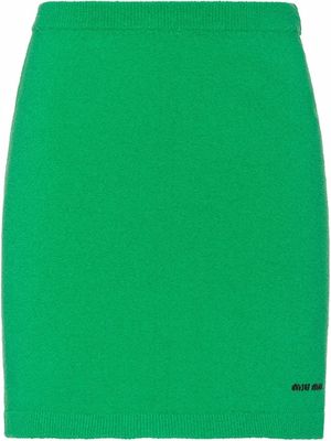 Miu Miu cotton bouclé miniskirt - Green