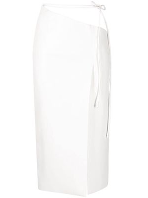 Aleksandre Akhalkatsishvili asymmetric tied-waist skirt - White
