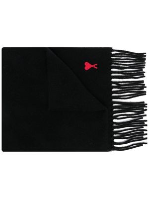 AMI Paris Ami de Coeur wool scarf - Black