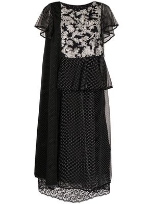 Antonio Marras double-layered polka-dot shift dress - Black