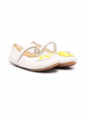 Camper Kids Twins leather ballerina shoes - White