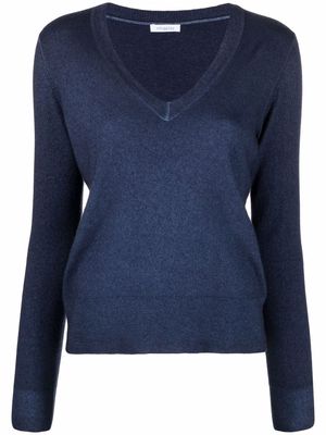 Malo V-neck cashmere-blend jumper - Blue