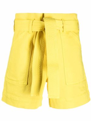 P.A.R.O.S.H. paperbag-waist shorts - Yellow