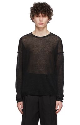 Isabel Benenato Black Linen Sweater