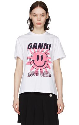 GANNI White Organic Cotton T-Shirt