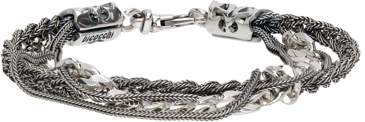 Emanuele Bicocchi Silver Chain Braided Bracelet