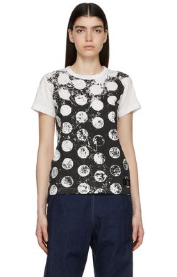 Y's White Polyester & Cotton T-Shirt