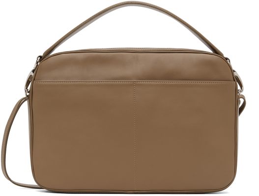 Commission Beige Leather Parcel Shoulder Bag
