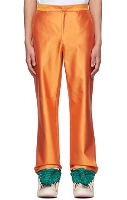 ERL SSENSE Exclusive Orange Silk Trousers
