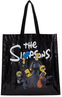 Balenciaga Black The Simpsons Edition Shopper Tote Bag