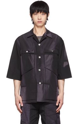 JiyongKim Black Nylon Shirt