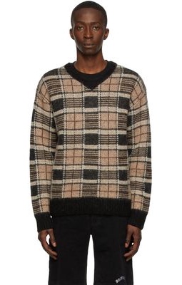 Noon Goons Brown Mohair V-Neck Sweater