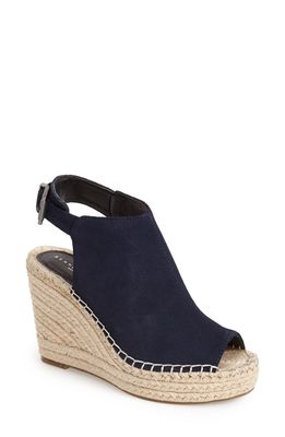 Kenneth Cole New York 'Olivia' Espadrille Wedge Sandal in Navy Suede