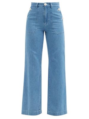 A.P.C. - Olivia High-rise Wide-leg Jeans - Womens - Blue