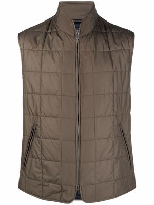 Mazzarelli zipped quilted gilet - Green
