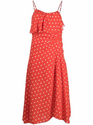 Essentiel Antwerp Baha polka-dot midi dress - Red