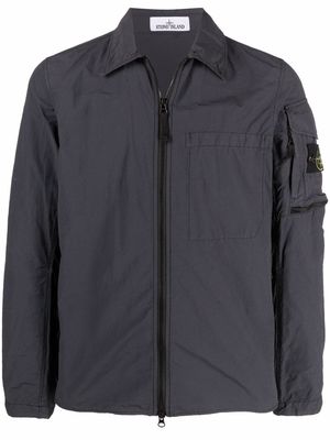 Stone Island zip-fastening lightweight shirt jacket - Black