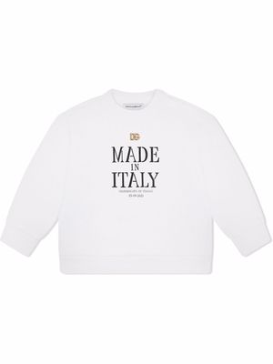 Dolce & Gabbana Kids Made In Italy cotton sweatshirt - White