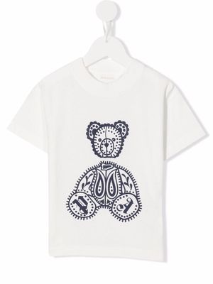 Palm Angels Kids bear-print round-neck T-shirt - White