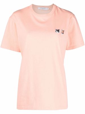 Maison Kitsuné Fox Head-patch cotton T-shirt - Orange