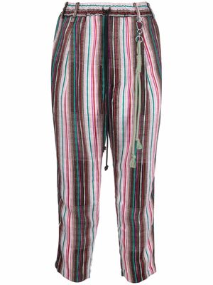 Song For The Mute striped cropped trousers - Black