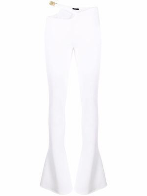 Balmain cut-out bootcut leggings - White