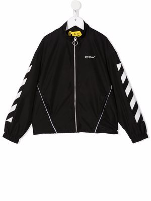 Off-White Kids logo-print track jacket - Black