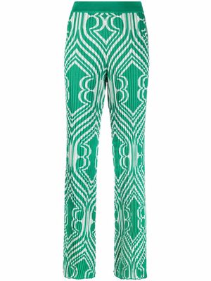 ETRO pleated jacquard trousers - Green