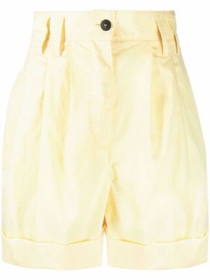 Forte Forte pleated high-waisted shorts - Yellow