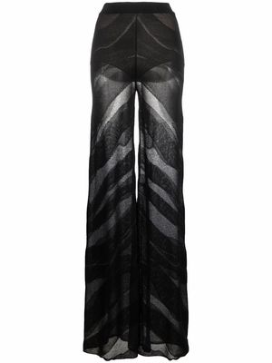 Just Cavalli semi-sheer wide-leg trousers - Black