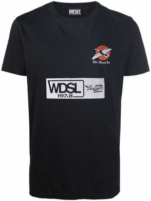 Diesel logo-patch short-sleeved T-shirt - Black