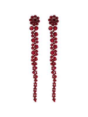 Simone Rocha crystal-embellished drop earrings - Red