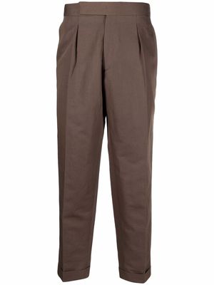 Briglia 1949 pleat-front cropped trousers - Brown