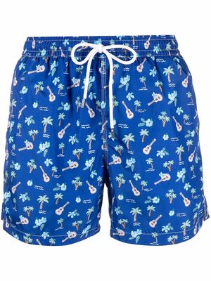 Fedeli Madeira printed swim shorts - Blue