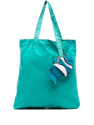 Anya Hindmarch logo-charm tote bag - Blue