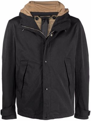 Ten C hooded single-breasted jacket - Black