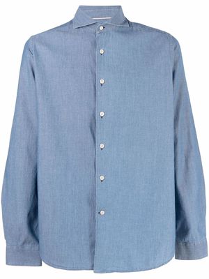 Tintoria Mattei long-sleeve cotton shirt - Blue