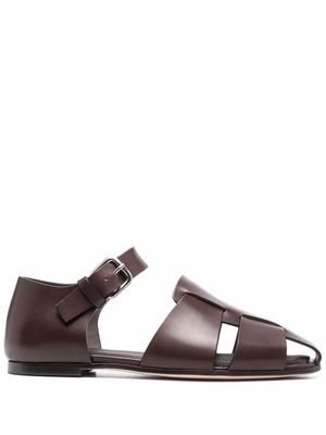 Officine Creative cut-out leather sandals - Brown