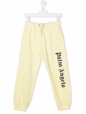Palm Angels Kids logo-print track pants - Yellow