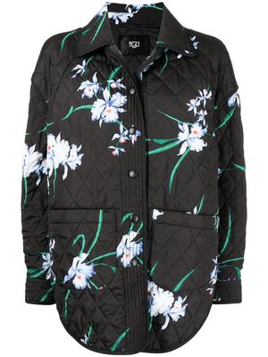 Nº21 floral-print quilted jacket - Black
